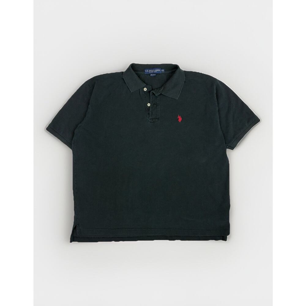 US Polo Assn Preppy Classic Polo Shirt XL Black Red Pony
